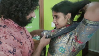 Vaishnavy hot saree navel hole lick and suck by Sharun Raj, Navel lick romance in saree with hot boobs press and lip lock