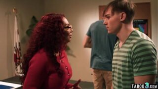 Red mature teacher Kiki Daire double penetrated by her big cocked students