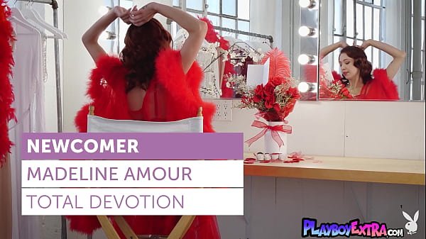 Skinny redhead teen dancer Madeline Amour introducing her flexible body