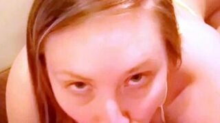 European amateur slut sucks on a big black cock