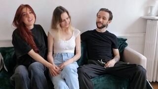 Lucky Guy Gets 2 French Beauties for FFM Threesome