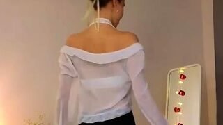 Very Hot Amateur French Teen couple tit fuck on Webcam