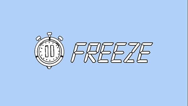 French Brunette with Fake Enhanced Huge Boobs Gets Her Nipples Sucked while Frozen in Time