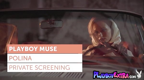 Petite teen blondie Polina reveals her nice shaved pussy in a vintage car