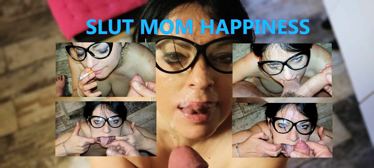Big tits slut mom gag on big dick taking piss pn face while smoking cigarette, ending in big facial