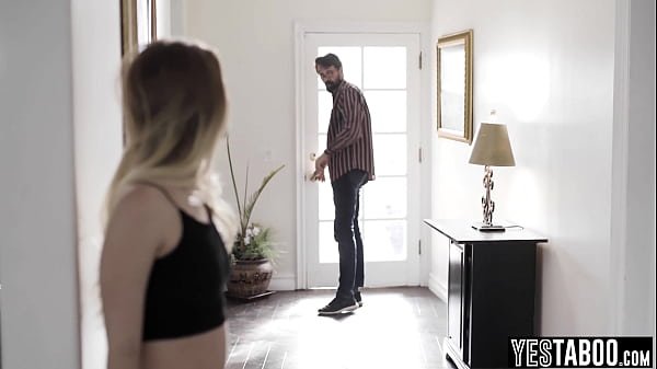 Mature stepdad comforts petite teen stepdaughter with big dick