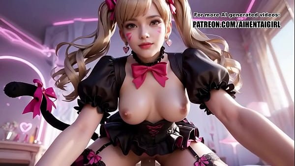 Overwatch Dva Black Cat skin cosplay Sensual Dance Breast Massage, POV Riding, and Facial | Uncensored Hentai AI generated